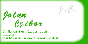 jolan czibor business card